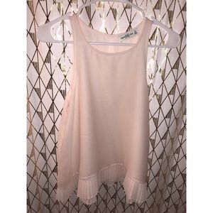 Blush ruffle tank top